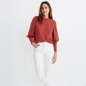 Madewell Red Polka Dot Sweater